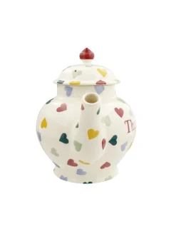 Personalised Polka Hearts 4 Mug Teapot