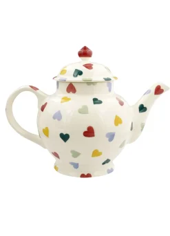 Personalised Polka Hearts 4 Mug Teapot