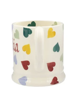 Personalised Polka Hearts 1/2 Pint Mug