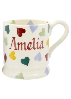 Personalised Polka Hearts 1/2 Pint Mug
