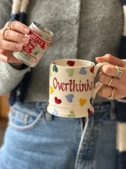 Personalised Polka Hearts 1/2 Pint Mug