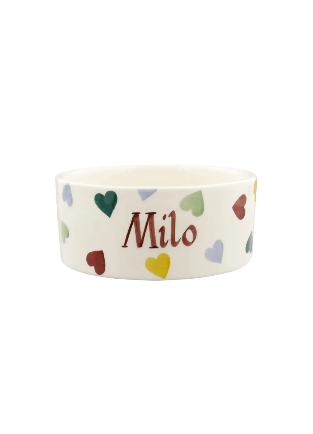Personalised Polka Hearts Small Pet Bowl