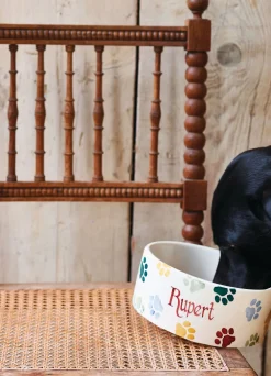 Personalised Polka Paws Large Pet Bowl