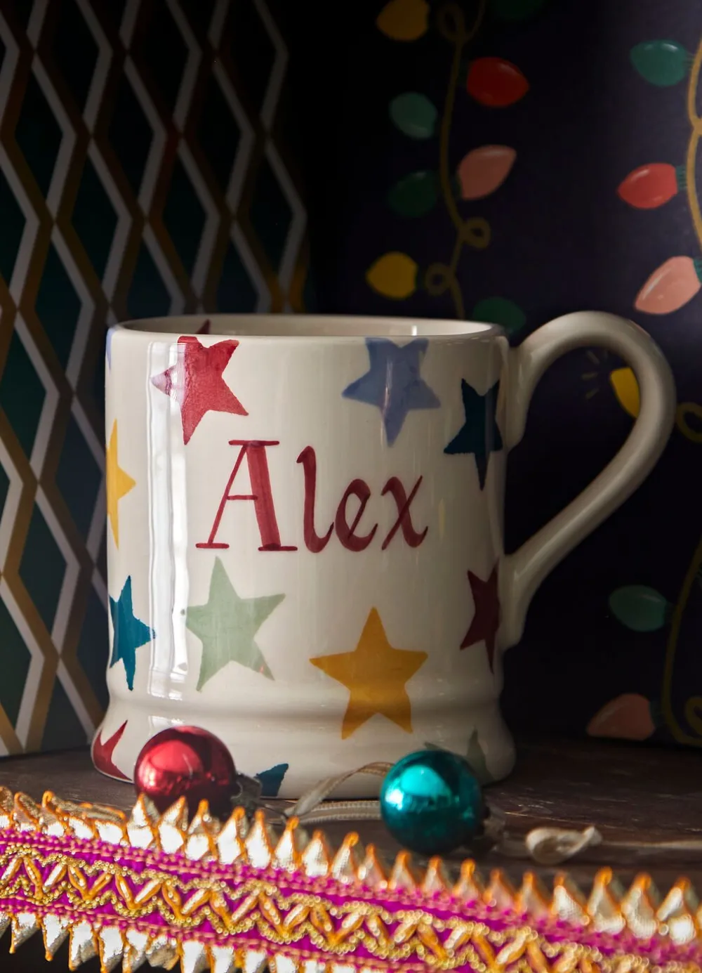 Personalised Polka Star 1/2 Pint Mug