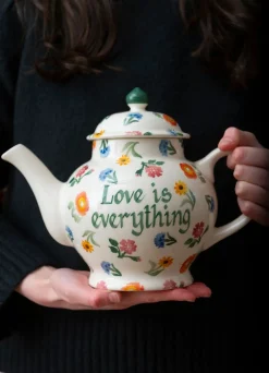 Personalised Poppies & Pinks 4 Mug Teapot