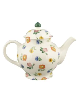 Personalised Poppies & Pinks 4 Mug Teapot