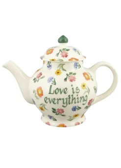 Personalised Poppies & Pinks 4 Mug Teapot