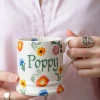 Personalised Poppies & Pinks 1/2 Pint Mug