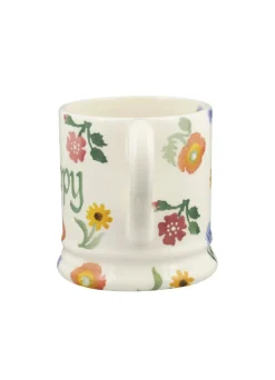 Personalised Poppies & Pinks 1/2 Pint Mug
