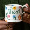 Personalised Poppies & Pinks Small Mug