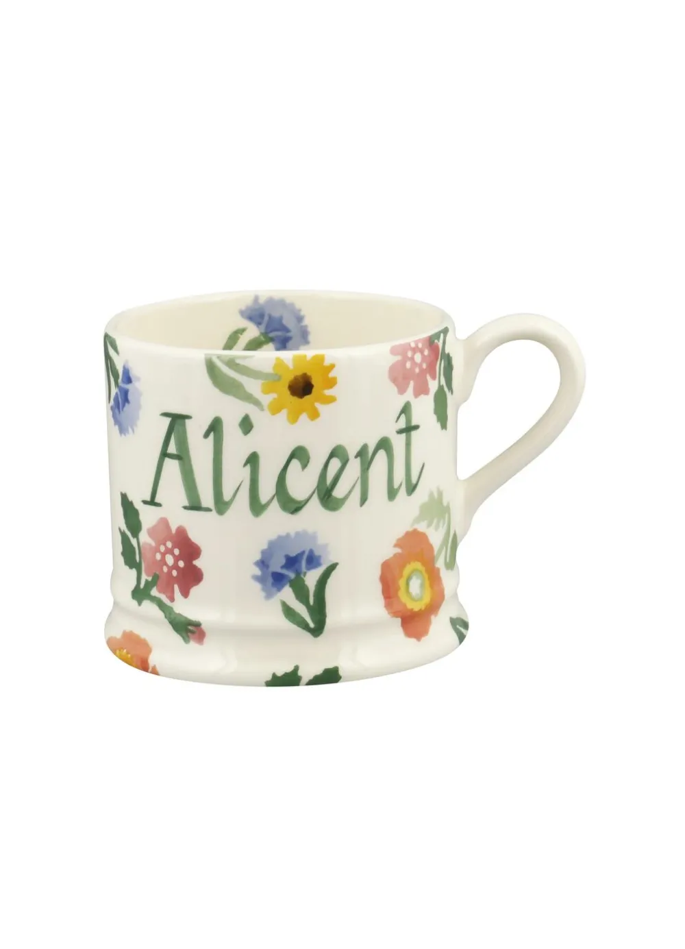 Personalised Poppies & Pinks Small Mug