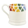 Personalised Rainbow Hearts 1/2 Pint Mug