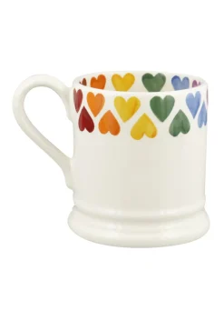 Personalised Rainbow Hearts 1/2 Pint Mug