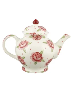 Personalised Rose & Bee 4 Mug Teapot