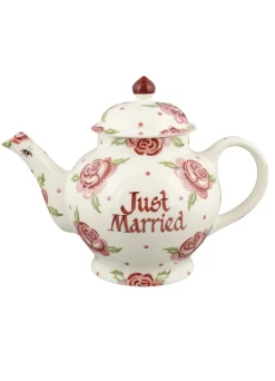 Personalised Rose & Bee 4 Mug Teapot