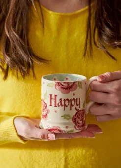 Personalised Rose & Bee 1/2 Pint Mug