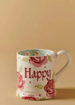 Personalised Rose & Bee 1/2 Pint Mug