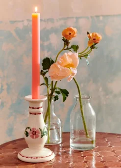 Pink Carnation Small Candlestick