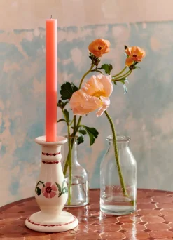 Pink Carnation Small Candlestick