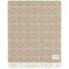 Pink & Green Patterned Wool Throw 140cm X 185cm