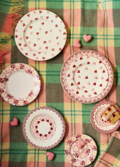 Pink Hearts Medium Dinner Plate, 8.5 Inch