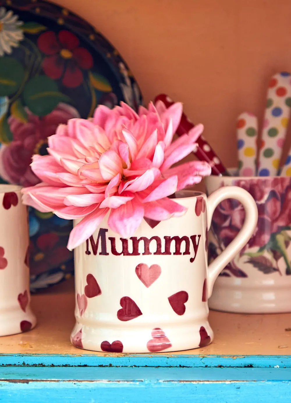 Pink Hearts Mummy 1/2 Pint Mug
