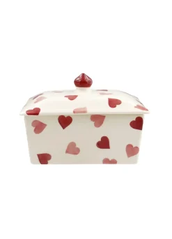 Pink Hearts Small Butter Dish