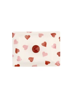 Pink Hearts Small Butter Dish