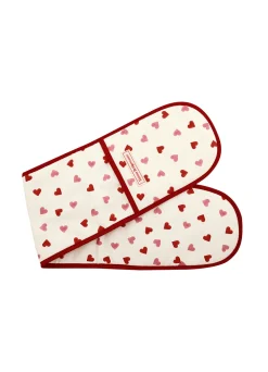 Pink Hearts Tea Towel & Double Oven Glove Set