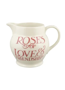 Pink Toast Roses For Love & Friendship 3 Pint Jug