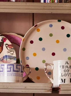 Polka Dot Flat Serving Plate