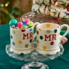 Polka Dot 'Mr & Mr' Set of 2 1/2 Pint Mugs Boxed