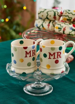Polka Dot 'Mr & Mr' Set of 2 1/2 Pint Mugs Boxed