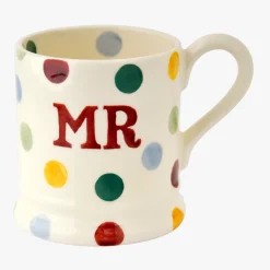Polka Dot 'Mr & Mr' Set of 2 1/2 Pint Mugs Boxed