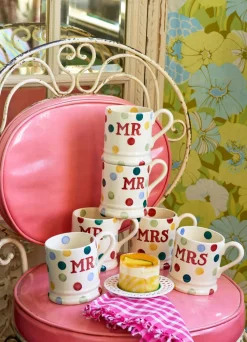 Polka Dot 'Mr & Mrs' Set of 2 1/2 Pint Mugs Boxed