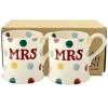 Polka Dot 'Mrs & Mrs' Set of 2 1/2 Pint Mugs Boxed