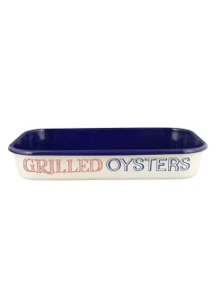 Red & Blue Toast 34Cm Enamel Roasting Tray