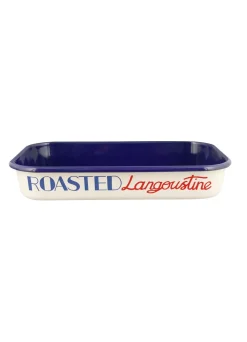 Red & Blue Toast 34Cm Enamel Roasting Tray