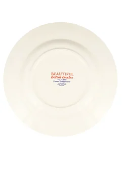Red & Blue Toast Fish & Chips Large Dinner Plate, 10.5 Inch