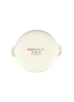 Red & Blue Toast Medium Enamel Cooking Pot
