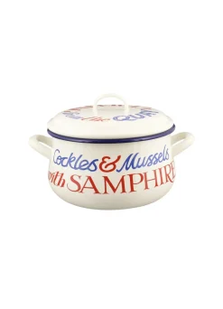 Red & Blue Toast Medium Enamel Cooking Pot