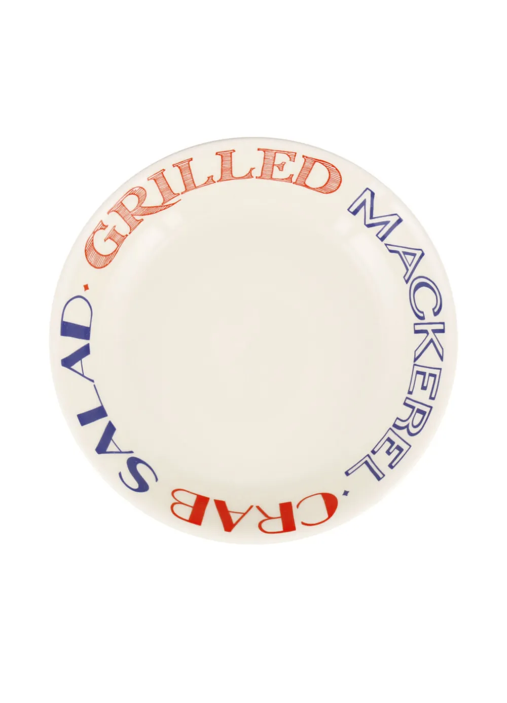 Red & Blue Toast Medium Pasta Bowl