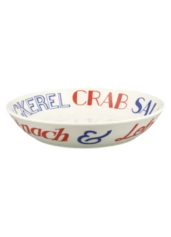 Red & Blue Toast Medium Pasta Bowl