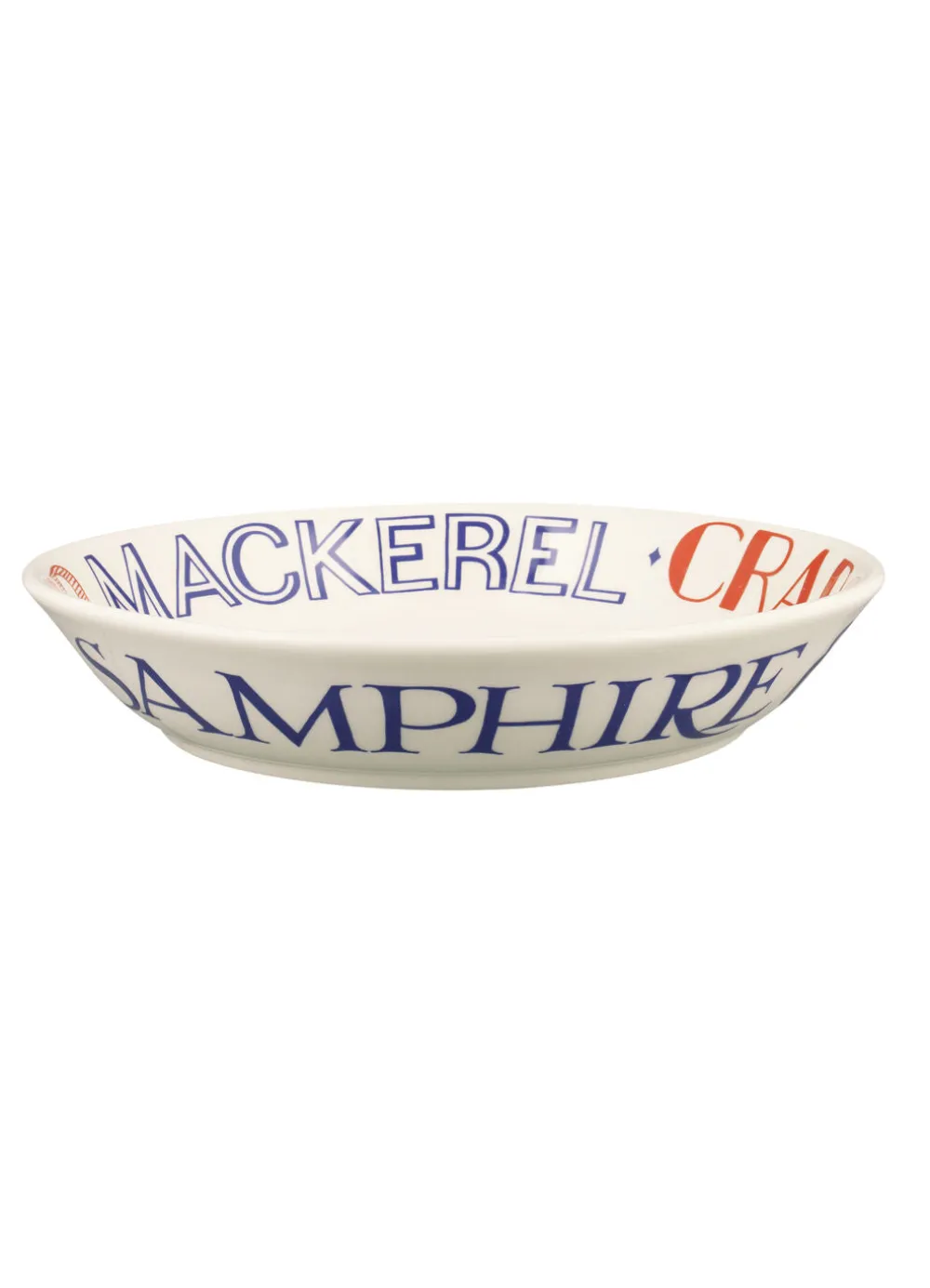 Red & Blue Toast Medium Pasta Bowl