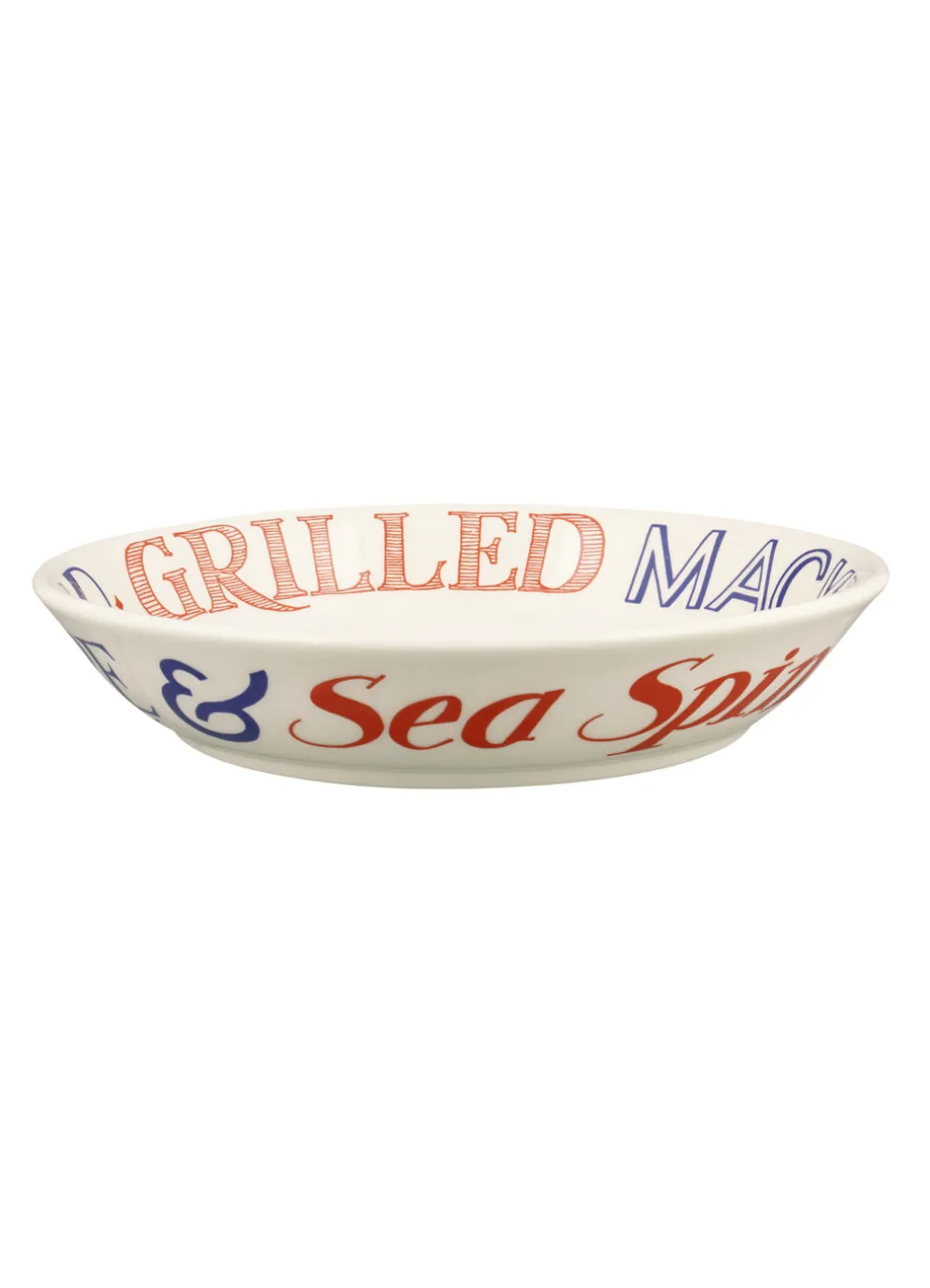 Red & Blue Toast Medium Pasta Bowl