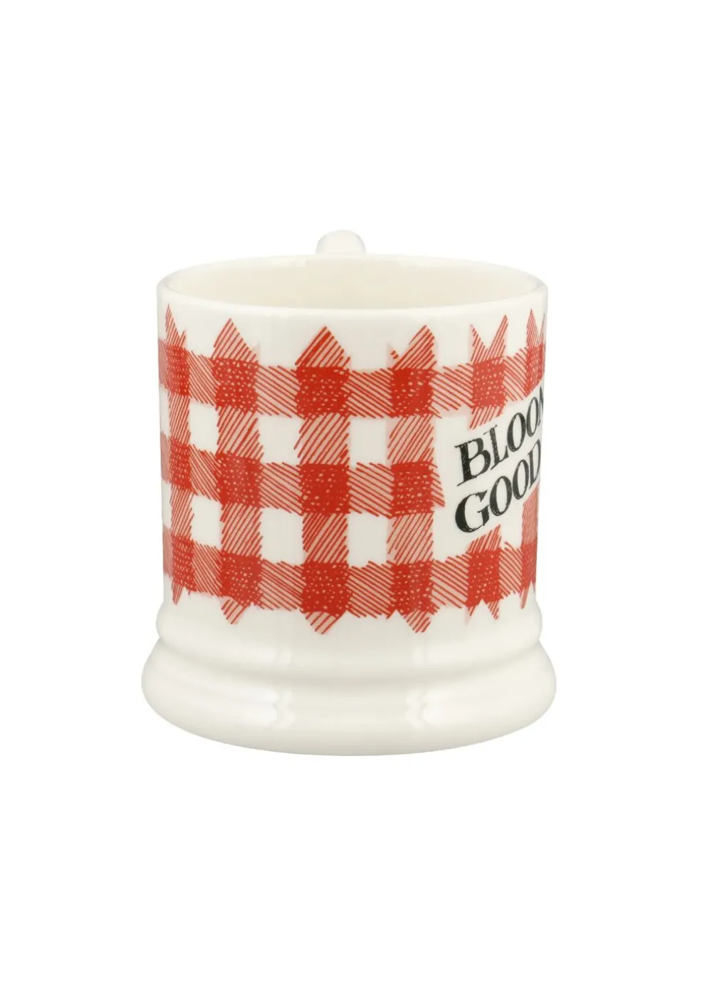 Red Gingham Blooming Good Tea 1/2 Pint Mug