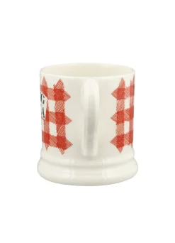 Red Gingham Blooming Good Tea 1/2 Pint Mug