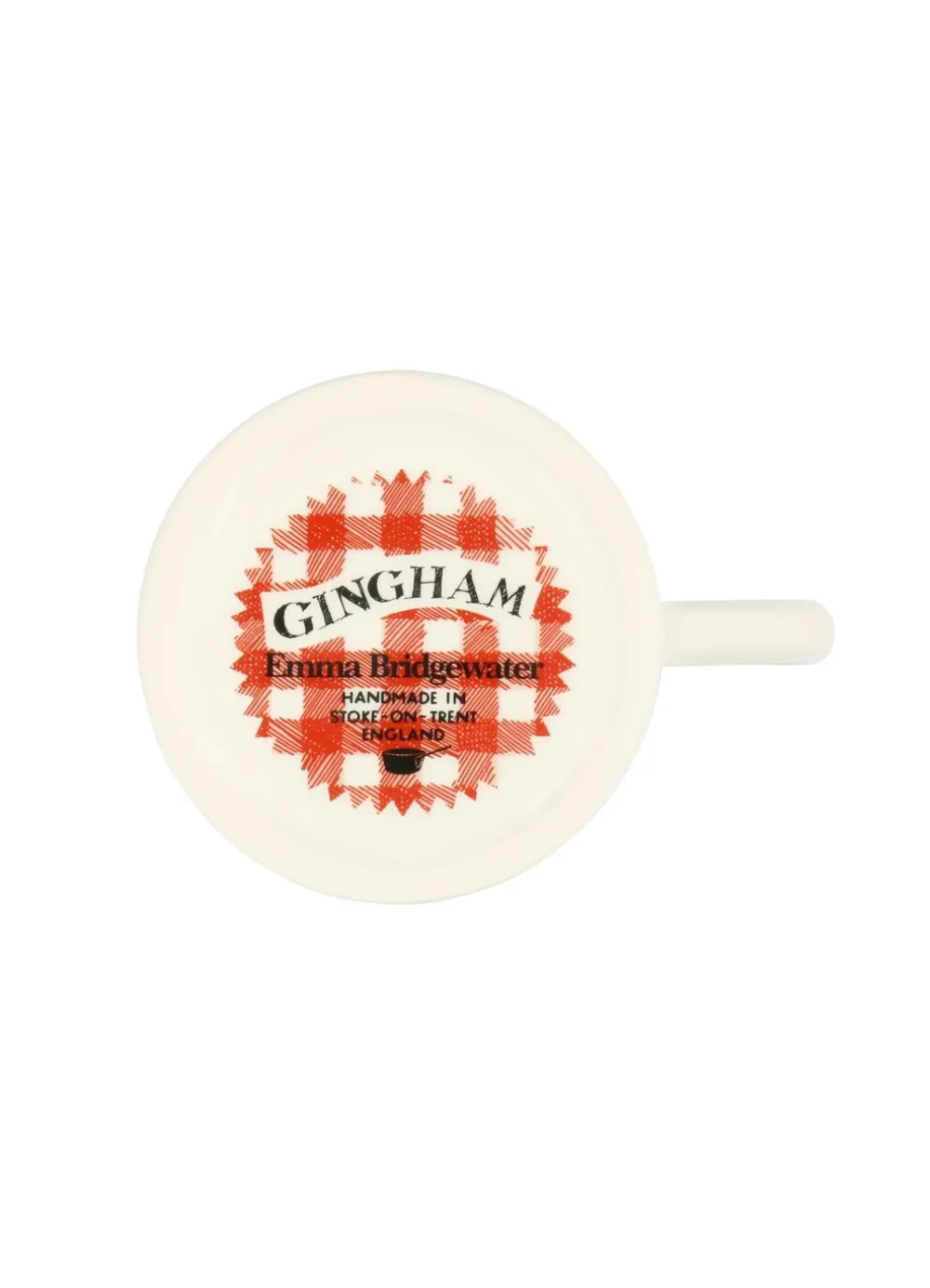 Red Gingham Blooming Good Tea 1/2 Pint Mug
