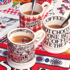 Red Gingham Blooming Good Tea 1/2 Pint Mug