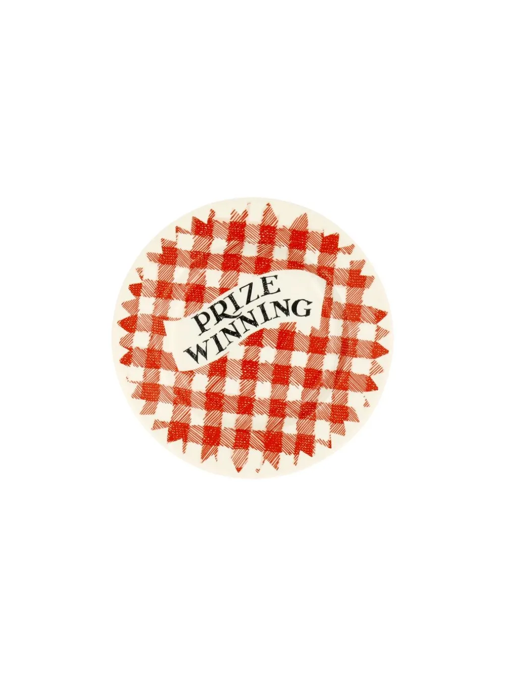 Red Gingham Prize Winning Small Side Plate, 6.5 Inch